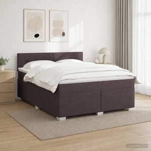 Κρεβάτι Box Spring με Στρώμα και LED Σκούρο Καφέ 180 x 200 cm - Pakobazaar