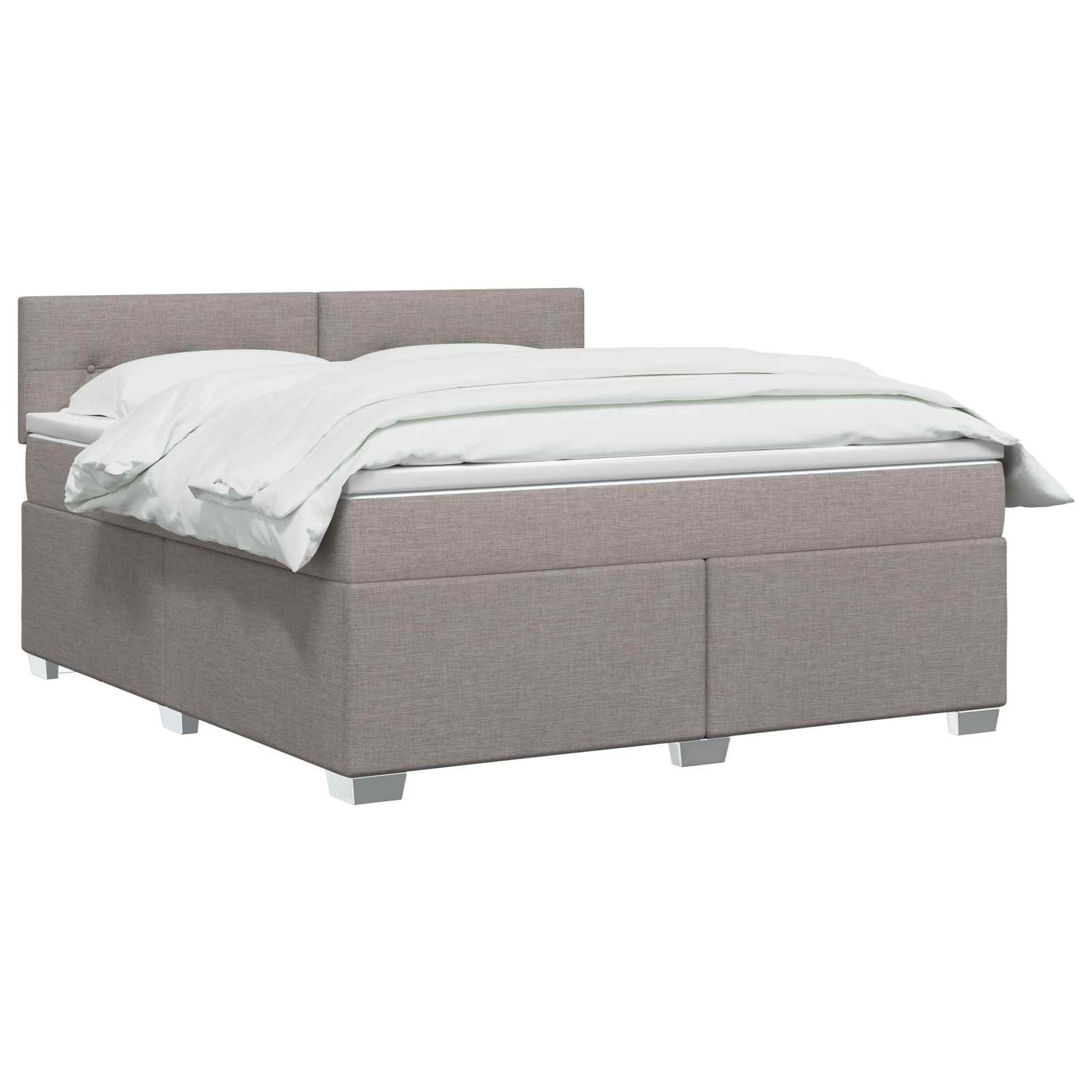Κρεβάτι Box Spring με Στρώμα και LED Taupe 180 x 200 cm Ύφασμα - Pakobazaar