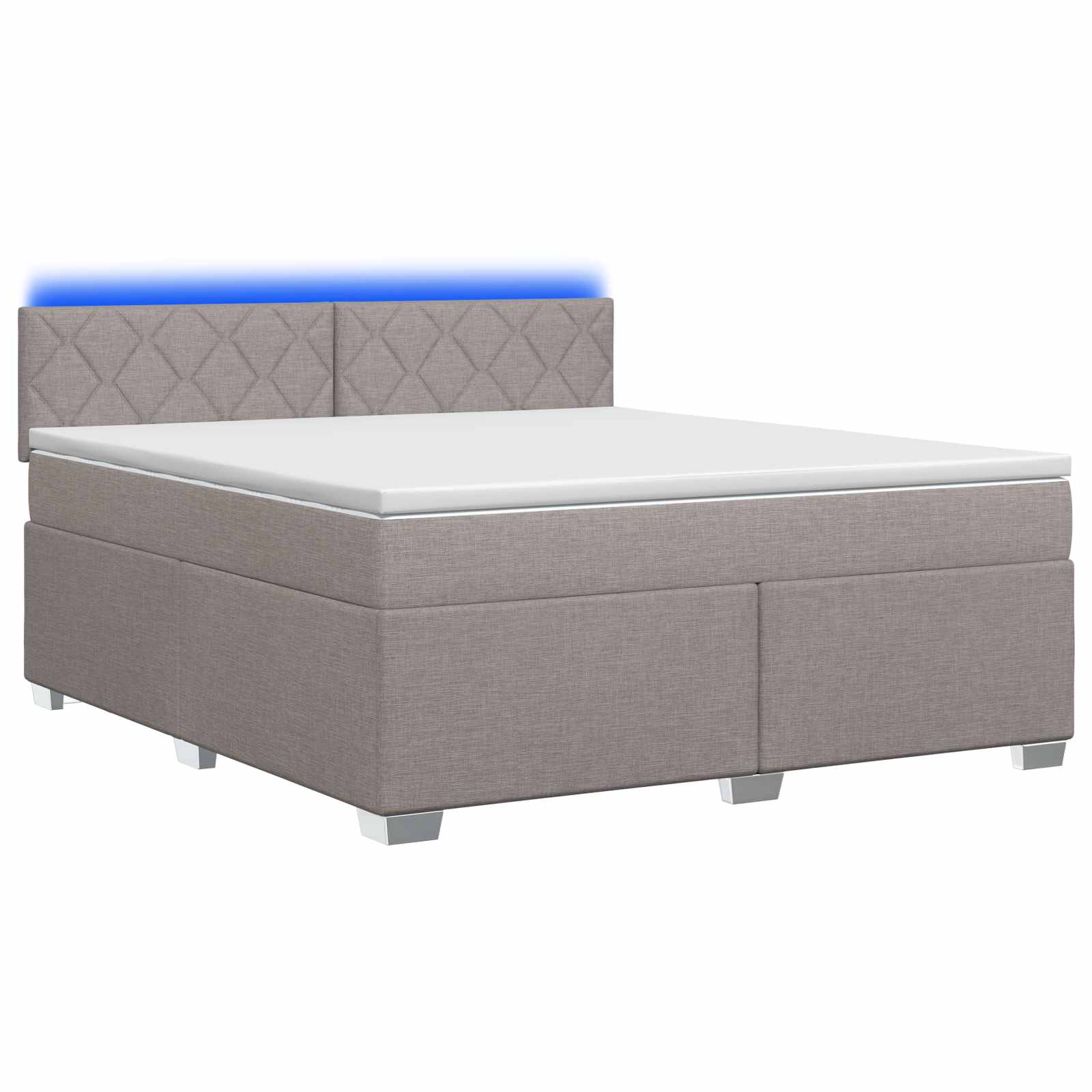 Κρεβάτι Box Spring με Στρώμα και LED Taupe 180 x 200 cm Ύφασμα - Pakobazaar