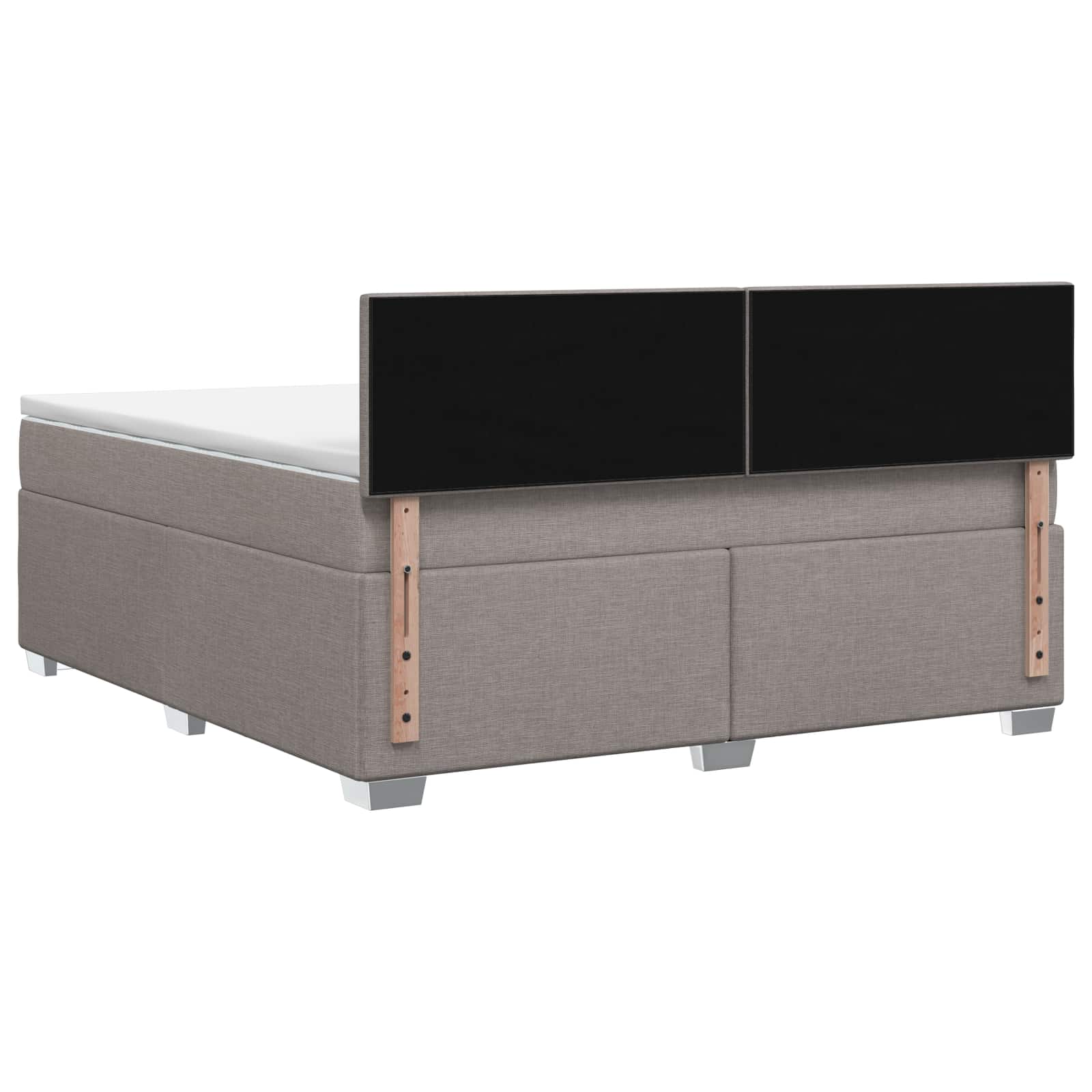 Κρεβάτι Box Spring με Στρώμα και LED Taupe 180 x 200 cm Ύφασμα - Pakobazaar