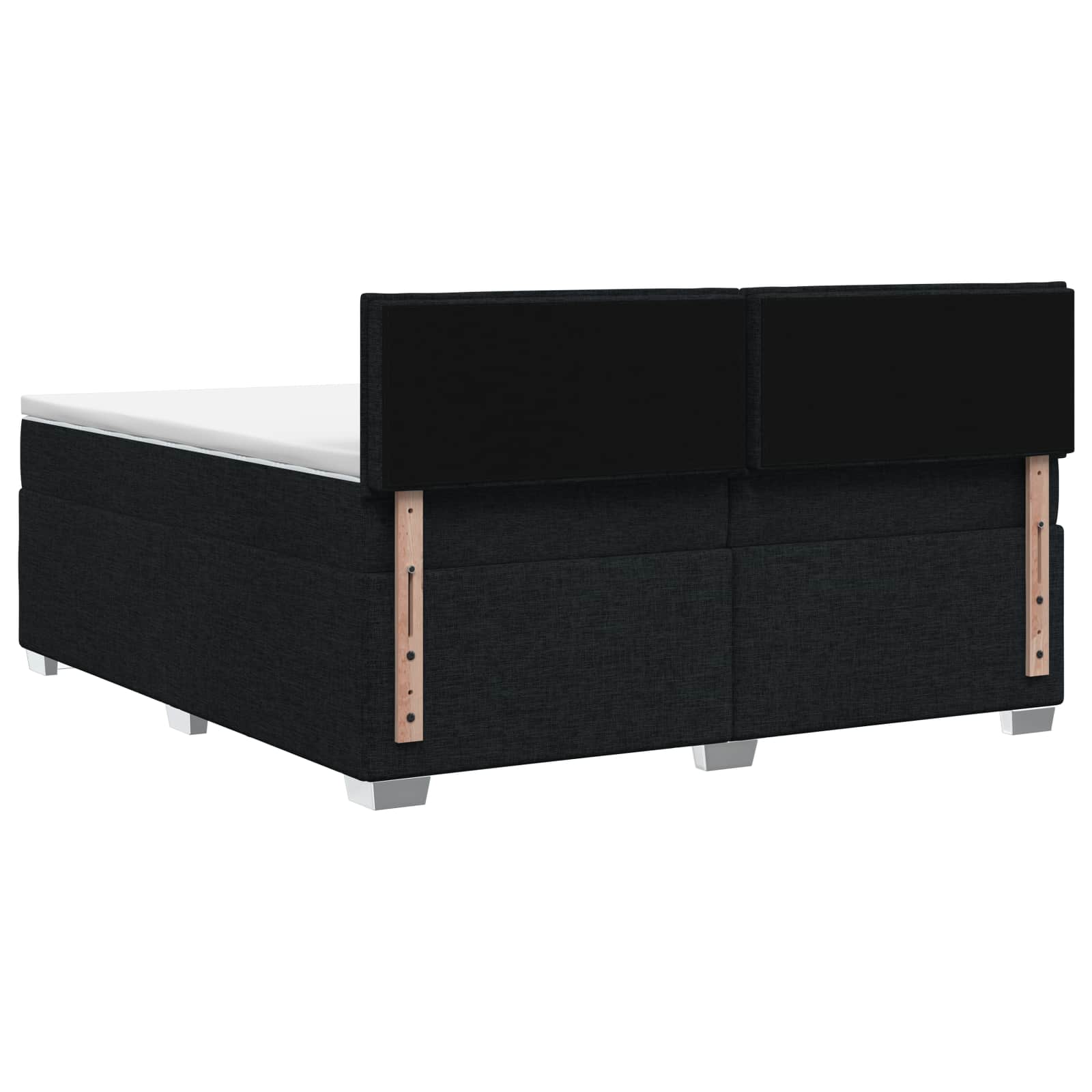 Κρεβάτι Box Spring με Στρώμα και LED Μαύρο 200 x 200 cm Ύφασμα - Pakobazaar
