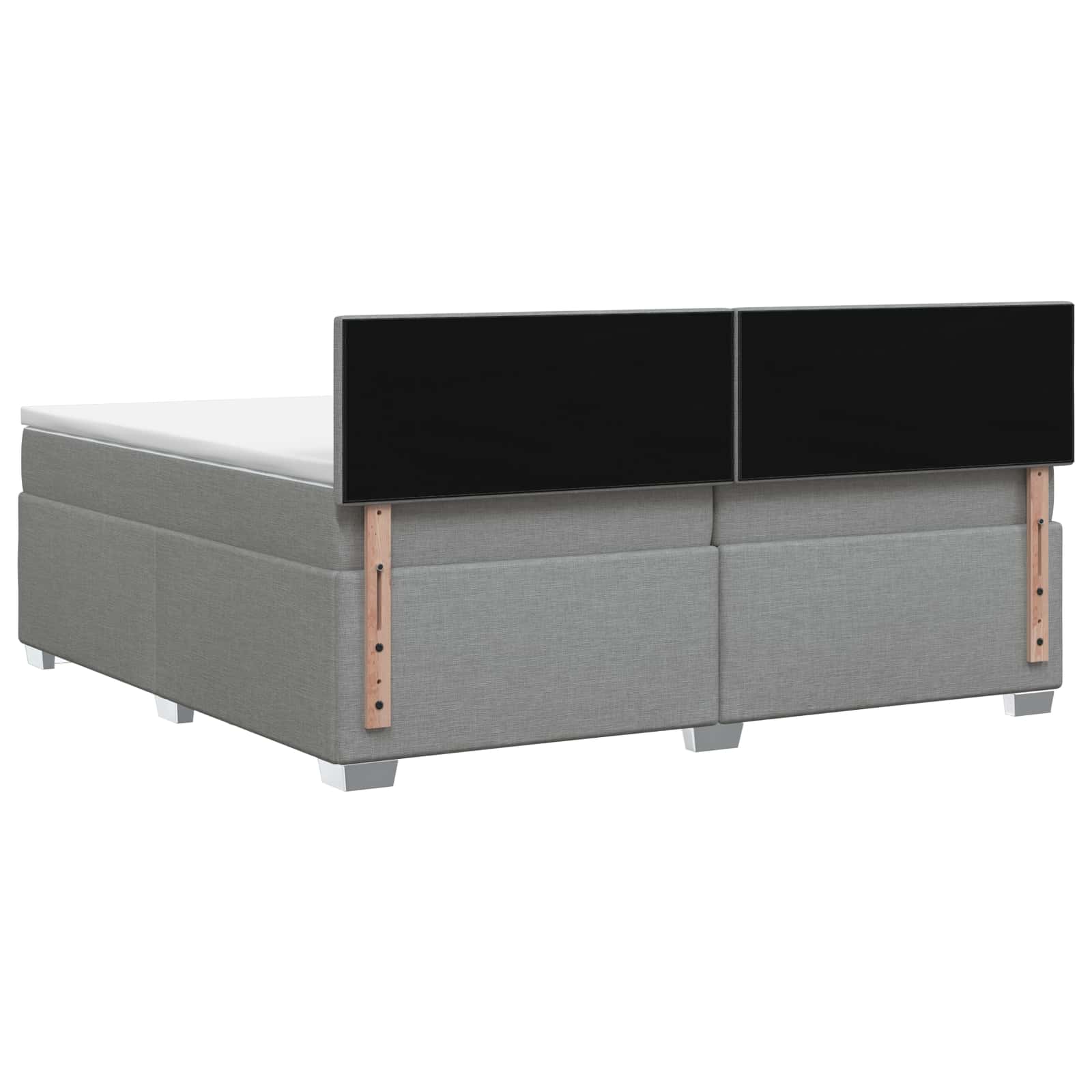 Κρεβάτι Box Spring με Στρώμα και LED Ανοιχτό γκρι 200 x 200 cm - Pakobazaar