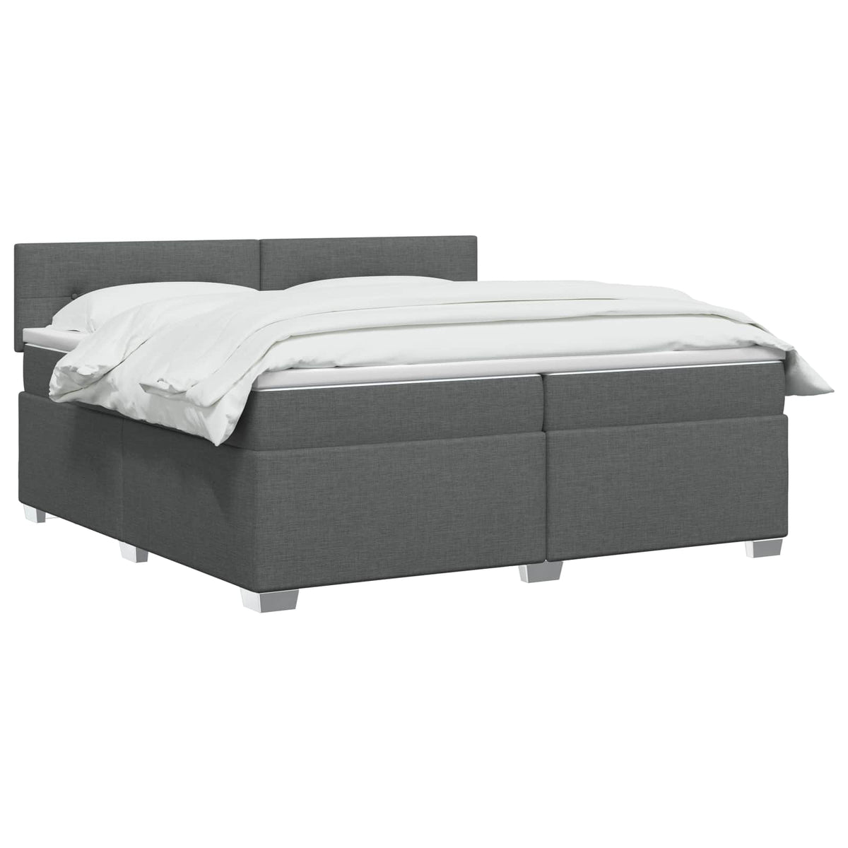 Κρεβάτι Box Spring με Στρώμα και LED Σκούρο Γκρι 200 x 200 cm - Pakobazaar