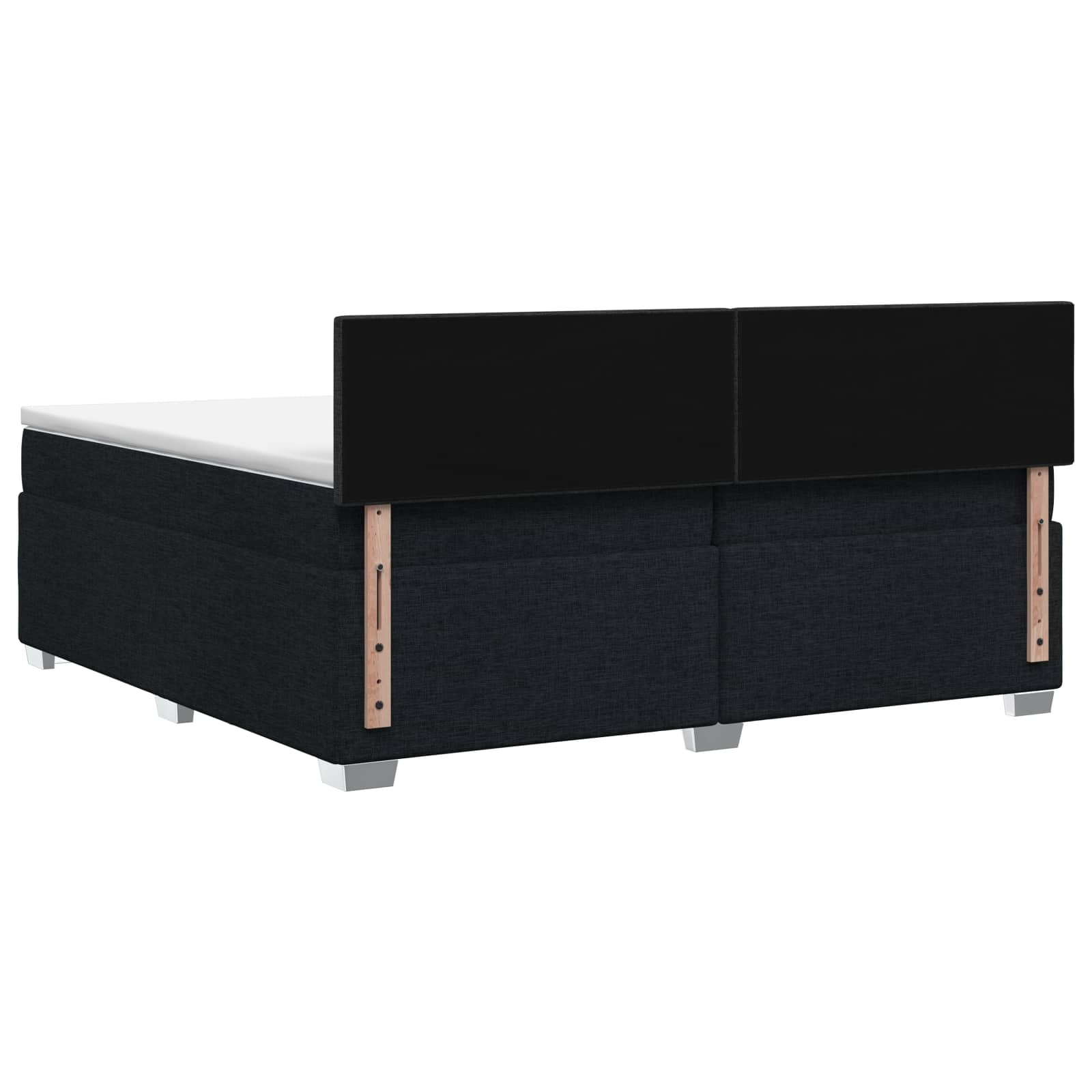 Κρεβάτι Box Spring με Στρώμα και LED Μαύρο 200 x 200 cm Ύφασμα - Pakobazaar