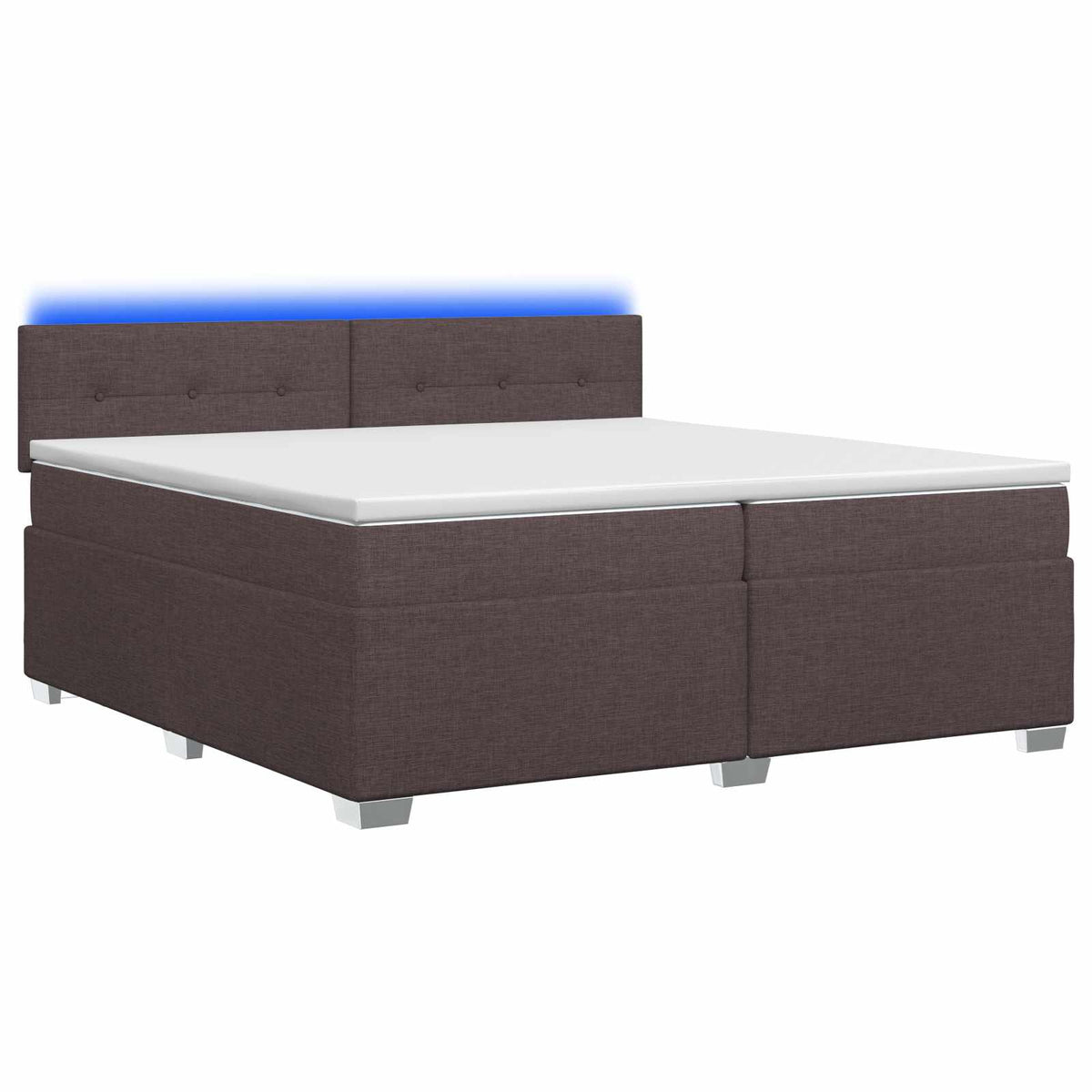 Κρεβάτι Box Spring με Στρώμα και LED Σκούρο Καφέ 200 x 200 cm - Pakobazaar