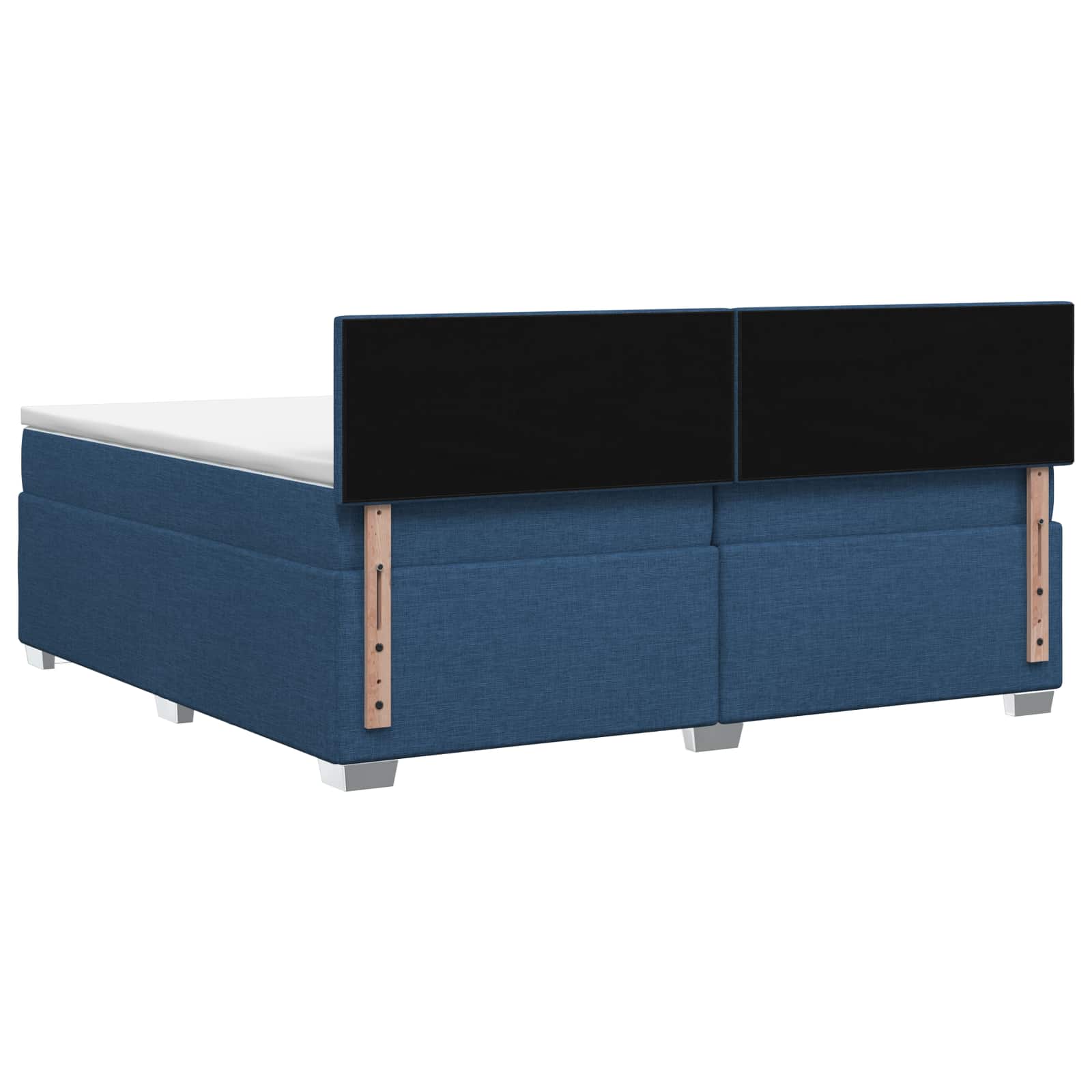 Κρεβάτι Box Spring με Στρώμα και LED Μπλε 200 x 200 cm Ύφασμα - Pakobazaar