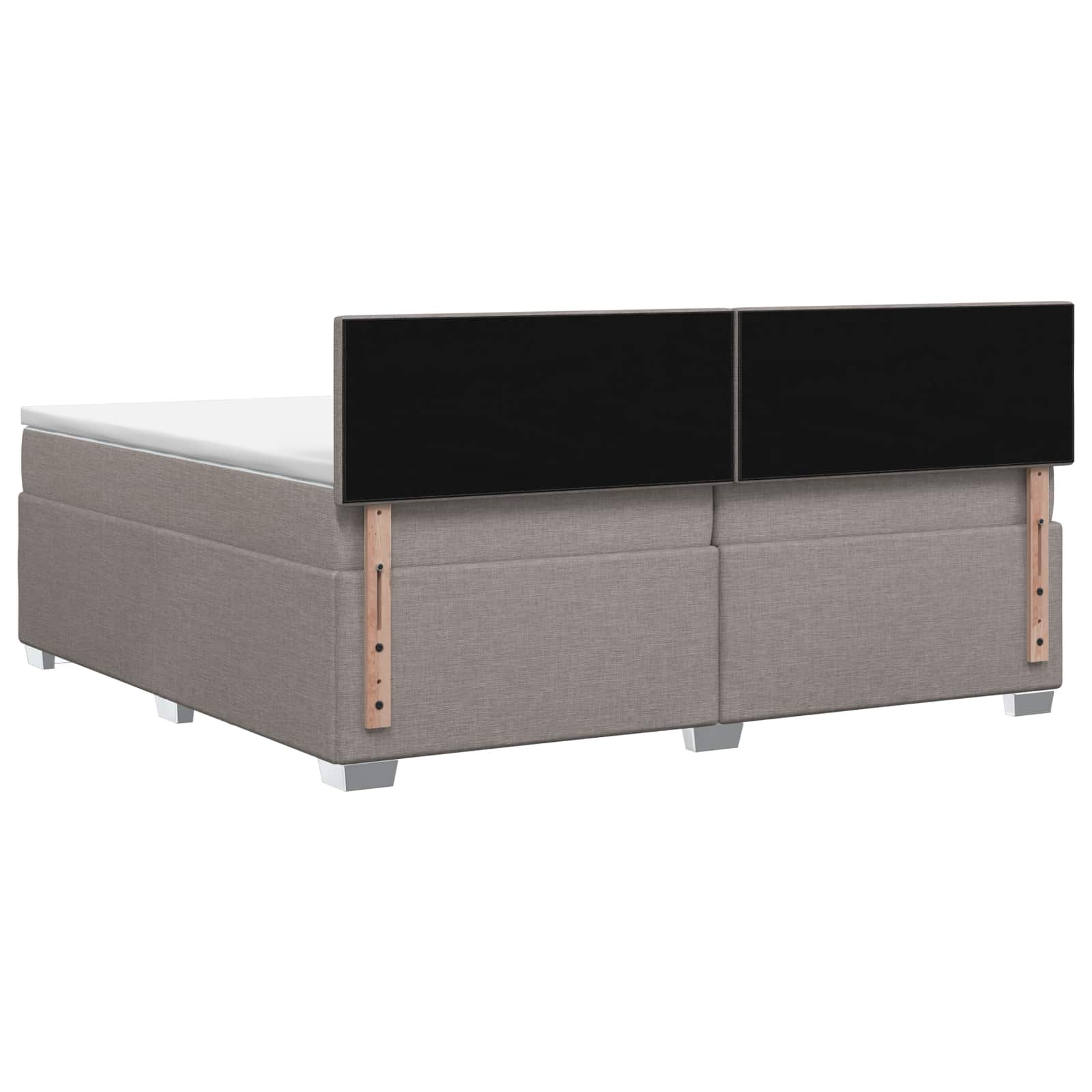 Κρεβάτι Box Spring με Στρώμα και LED Taupe 200 x 200 cm Ύφασμα - Pakobazaar