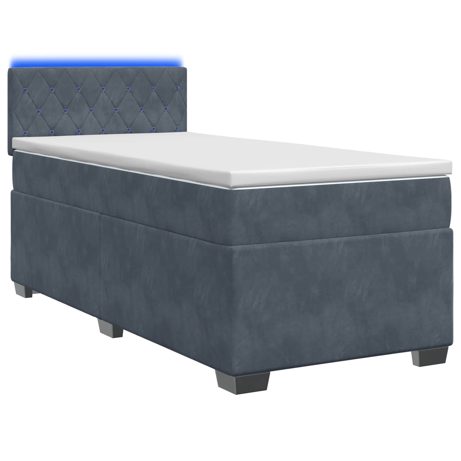 Κρεβάτι Box Spring με Στρώμα και LED Σκούρο Γκρι 80 x 200 cm - Pakobazaar