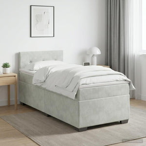 Κρεβάτι Box Spring με Στρώμα και LED Ανοιχτό γκρι 80 x 200 cm - Pakobazaar
