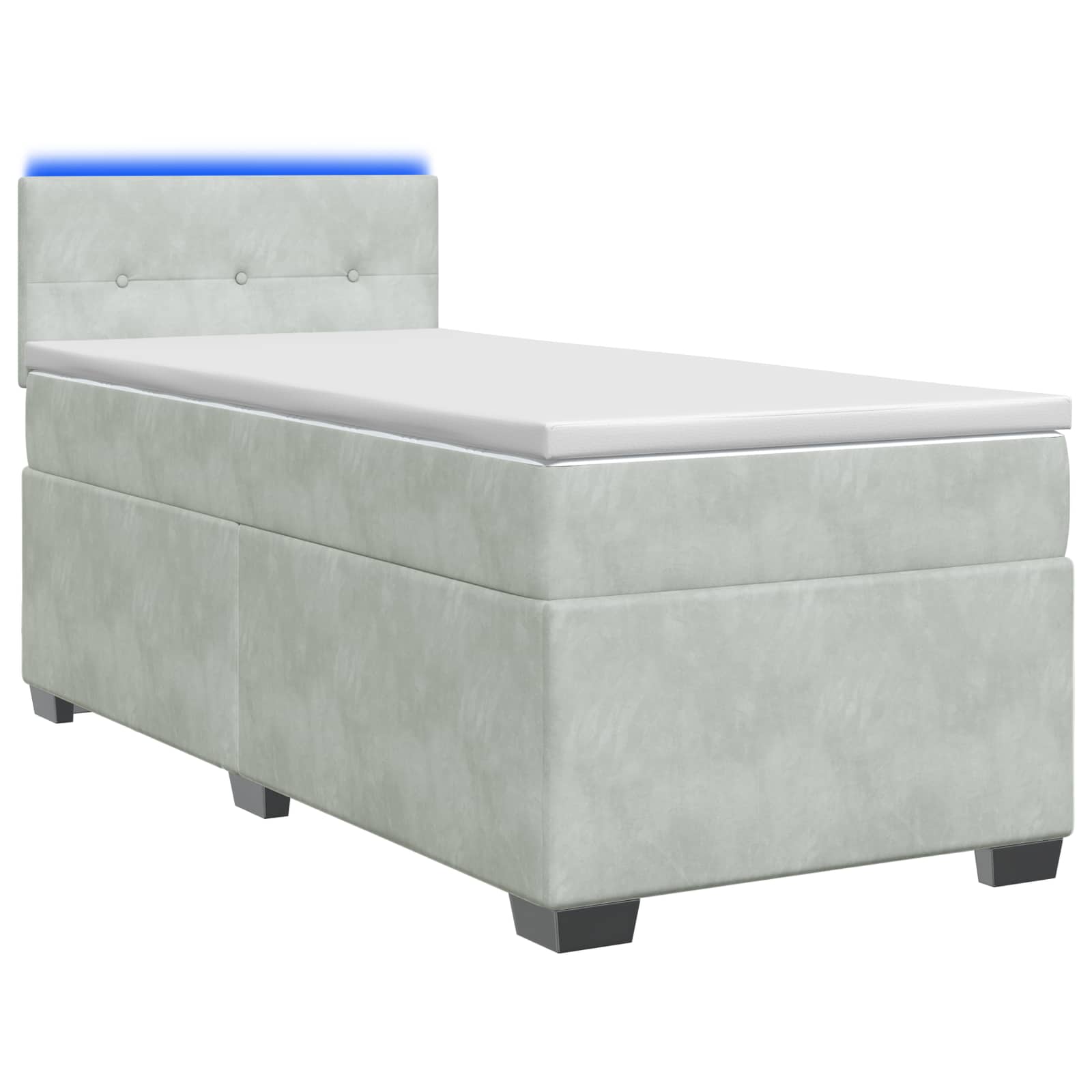 Κρεβάτι Box Spring με Στρώμα και LED Ανοιχτό γκρι 80 x 200 cm - Pakobazaar