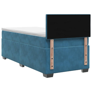 Κρεβάτι Box Spring με Στρώμα και LED Μπλε 80 x 200 cm Βελούδο - Pakobazaar
