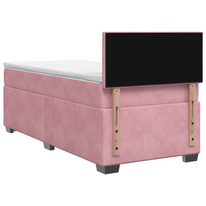 Κρεβάτι Box Spring με Στρώμα και LED Ροζ 80 x 200 cm Βελούδο - Pakobazaar