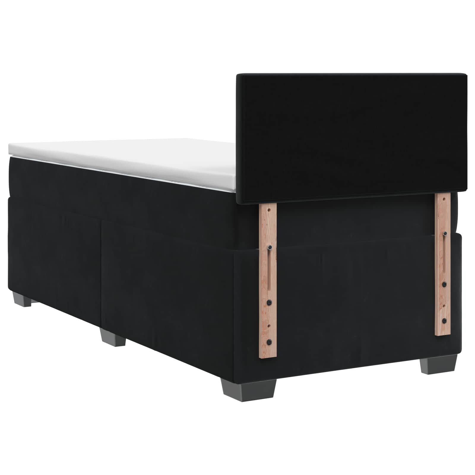 Κρεβάτι Box Spring με Στρώμα και LED Μαύρο 90 x 200 cm Βελούδο - Pakobazaar