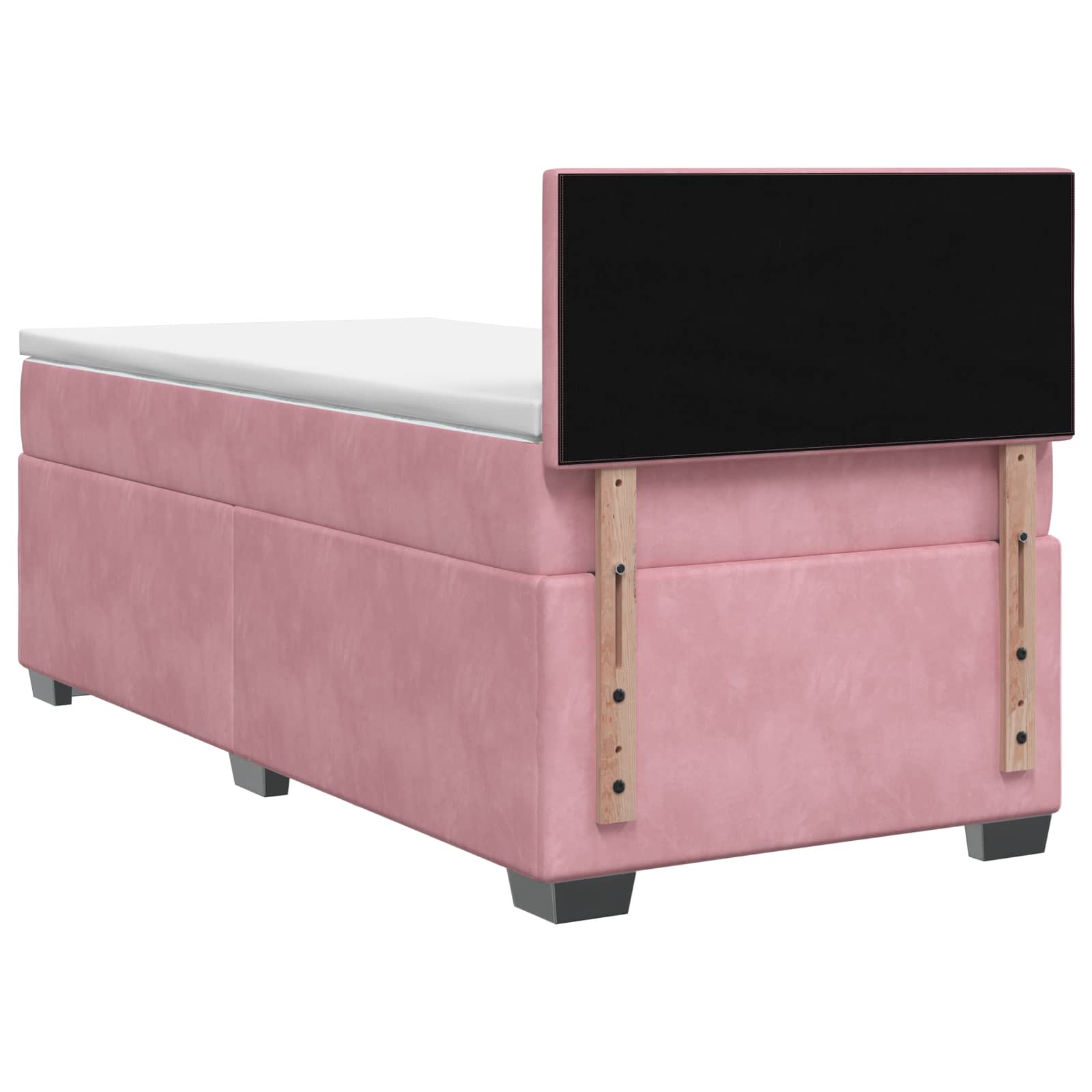 Κρεβάτι Box Spring με Στρώμα και LED Ροζ 100 x 200 cm Βελούδο - Pakobazaar