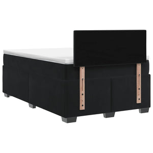 Κρεβάτι Box Spring με Στρώμα και LED Μαύρο 120 x 190 cm Βελούδο