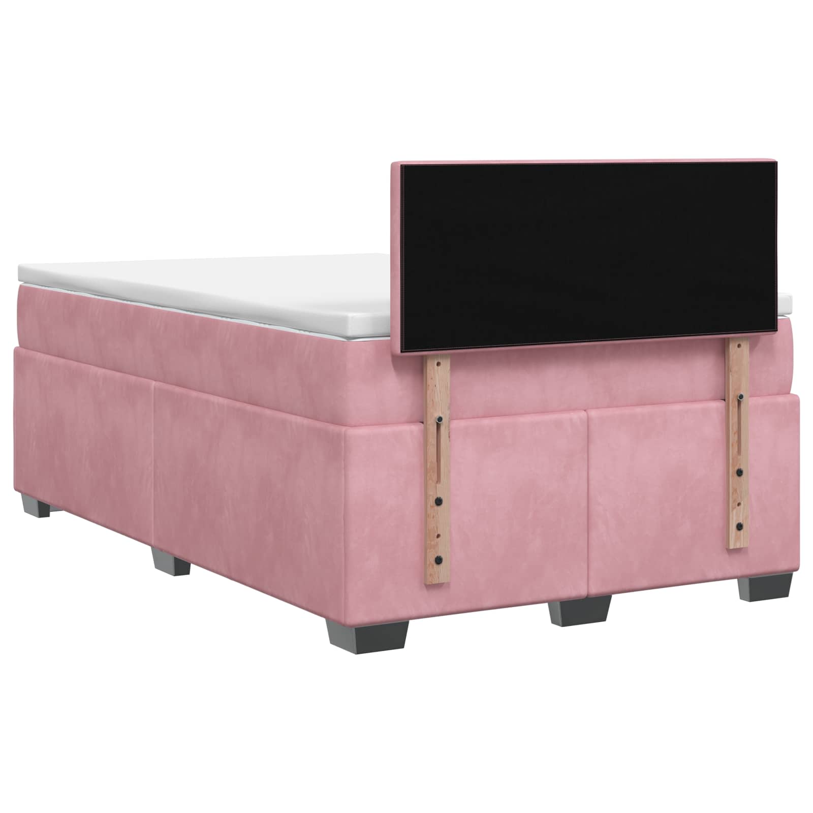 Κρεβάτι Box Spring με Στρώμα και LED Ροζ 120 x 200 cm Βελούδο - Pakobazaar