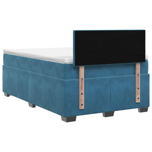 Κρεβάτι Box Spring με Στρώμα και LED Μπλε 120 x 200 cm Βελούδο