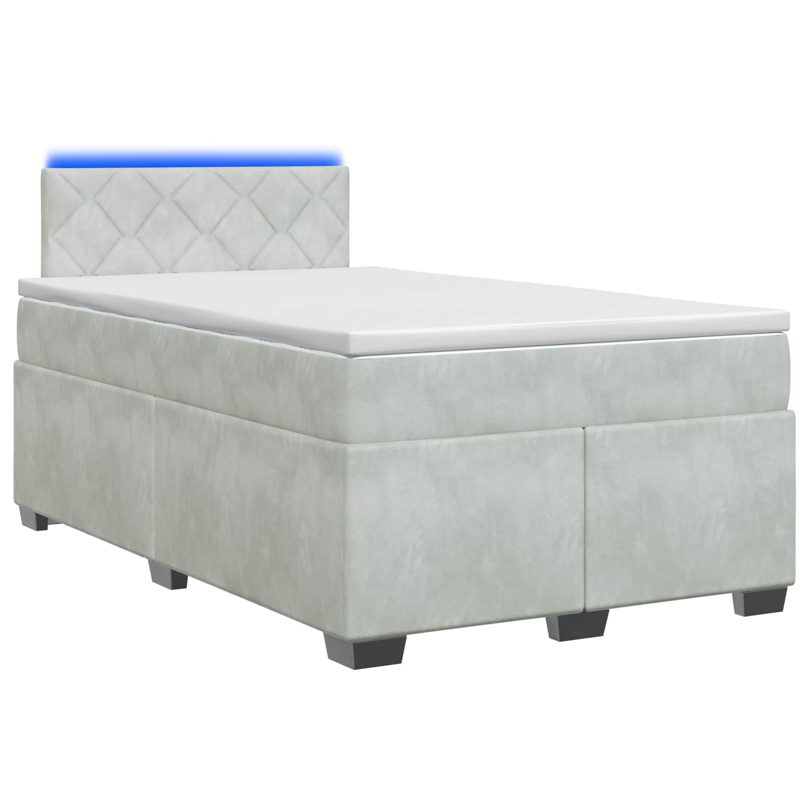 Κρεβάτι Box Spring με Στρώμα και LED Ανοιχτό γκρι 120 x 200 cm - Pakobazaar