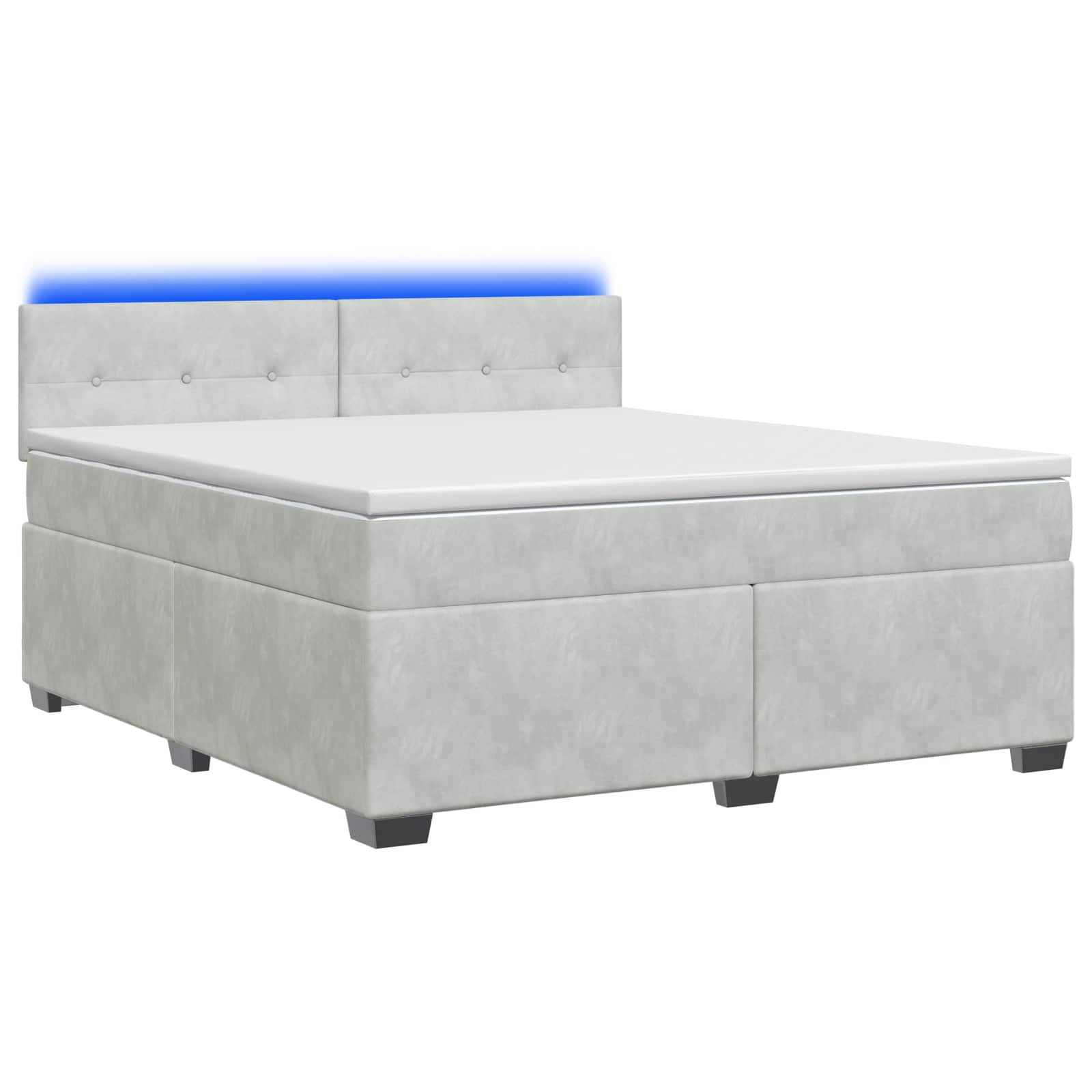 Κρεβάτι Box Spring με Στρώμα και LED Ανοιχτό γκρι 140 x 190 cm - Pakobazaar