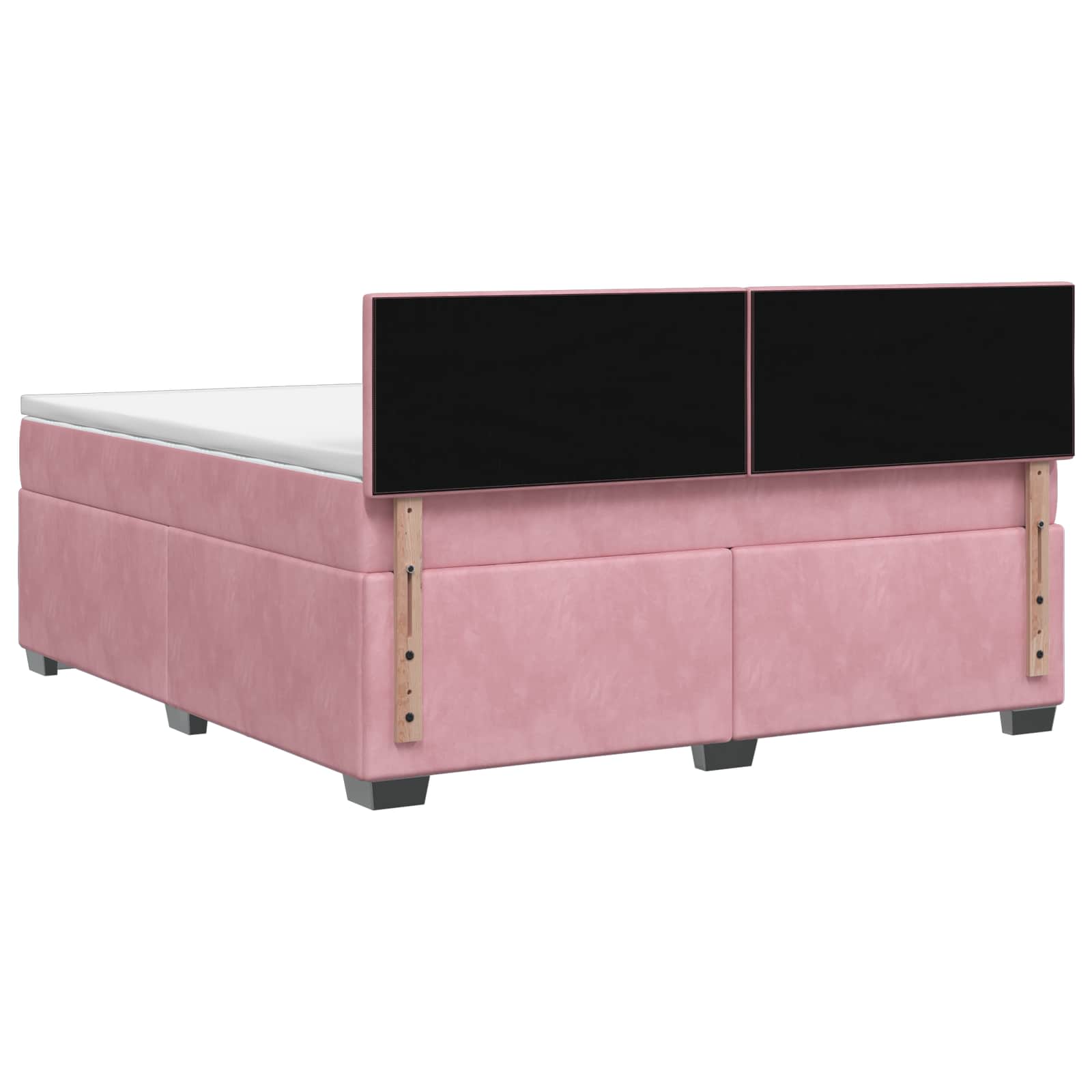 Κρεβάτι Box Spring με Στρώμα και LED Ροζ 140 x 200 cm Βελούδο - Pakobazaar