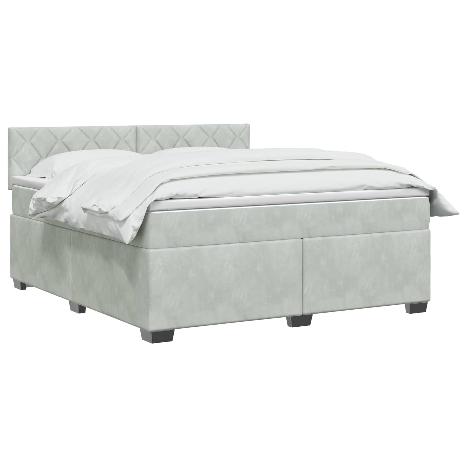 Κρεβάτι Box Spring με Στρώμα και LED Ανοιχτό γκρι 160 x 200 cm - Pakobazaar
