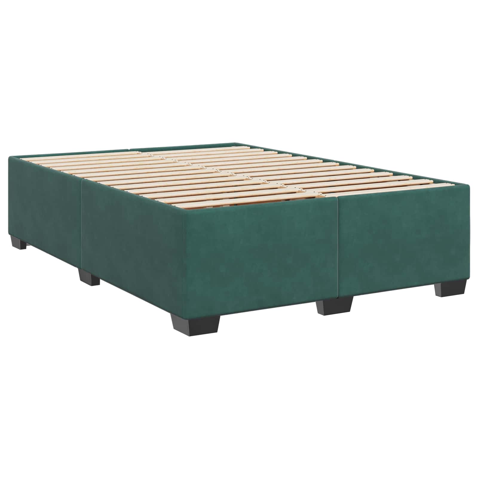 Κρεβάτι Box Spring με Στρώμα και LED Σκούρο Πράσινο Βελούδο - Pakobazaar
