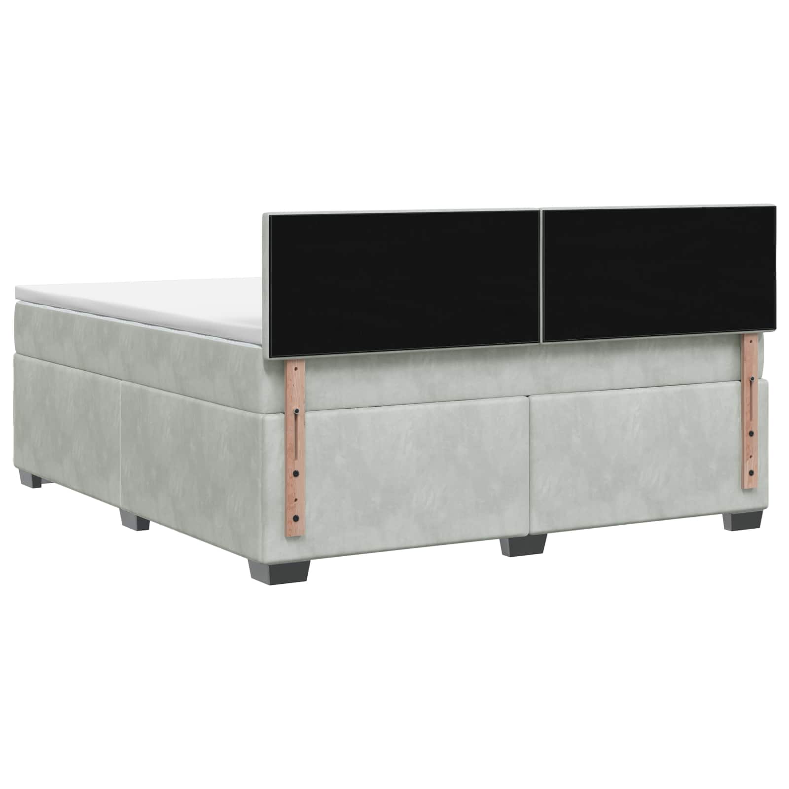 Κρεβάτι Box Spring με Στρώμα και LED Ανοιχτό γκρι 180 x 200 cm - Pakobazaar