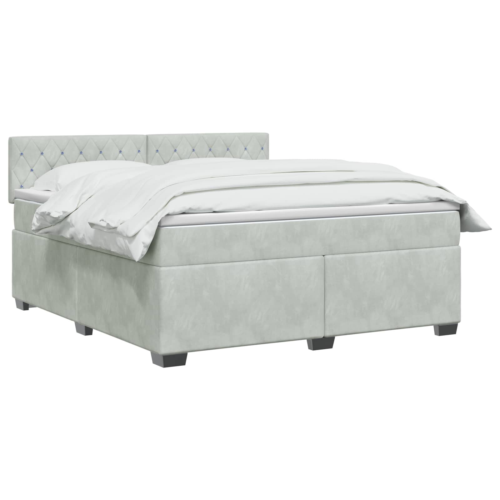 Κρεβάτι Box Spring με Στρώμα και LED Ανοιχτό γκρι 180 x 200 cm - Pakobazaar