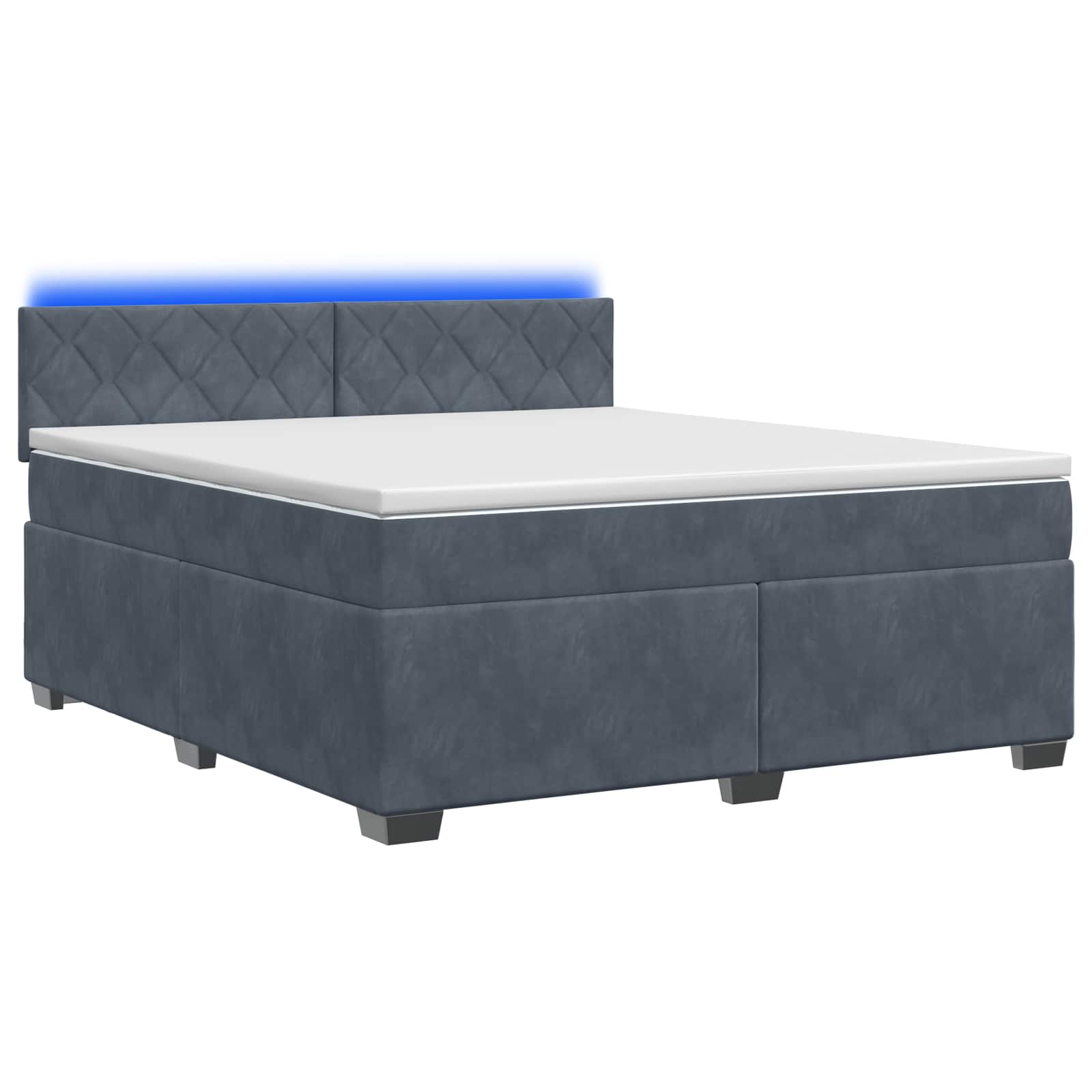 Κρεβάτι Box Spring με Στρώμα και LED Σκούρο Γκρι 180 x 200 cm - Pakobazaar