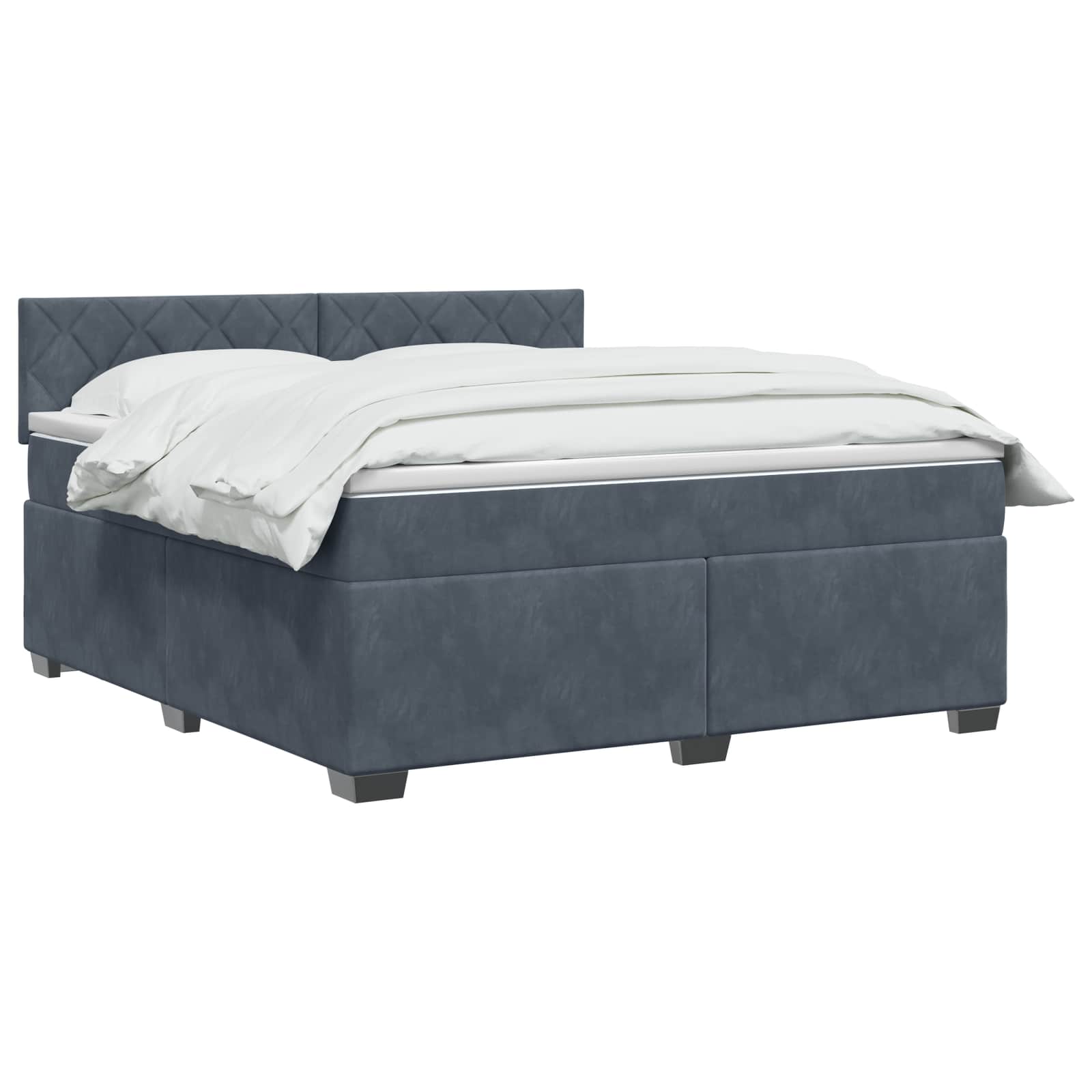 Κρεβάτι Box Spring με Στρώμα και LED Σκούρο Γκρι 180 x 200 cm - Pakobazaar