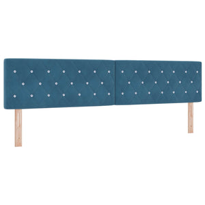Κρεβάτι Box Spring με Στρώμα και LED Μπλε 200 x 200 cm Βελούδο - Pakobazaar