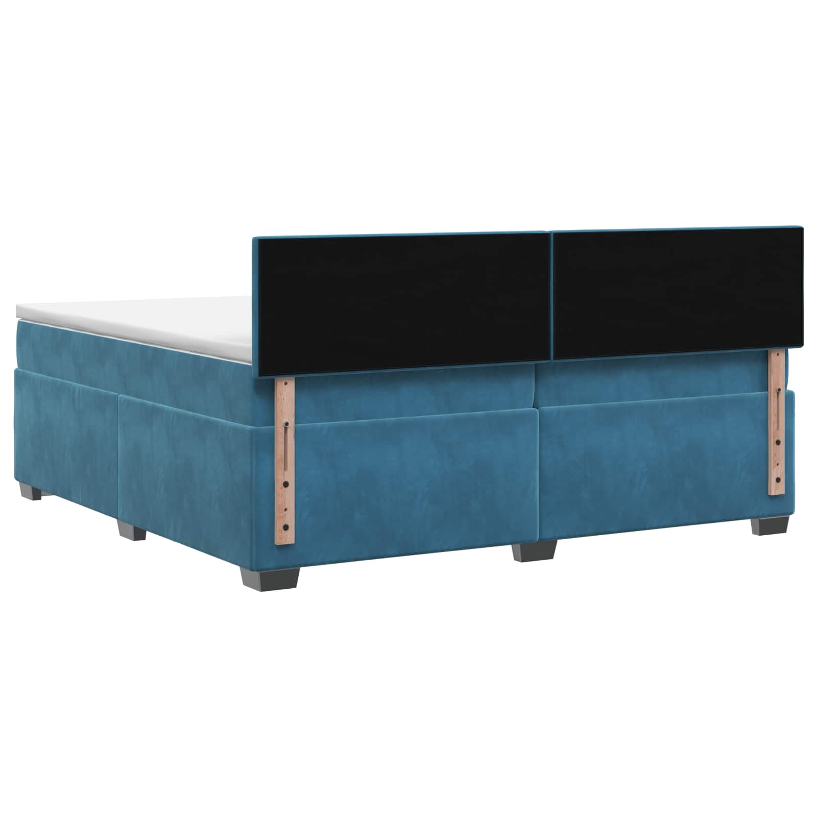 Κρεβάτι Box Spring με Στρώμα και LED Μπλε 200 x 200 cm Βελούδο - Pakobazaar