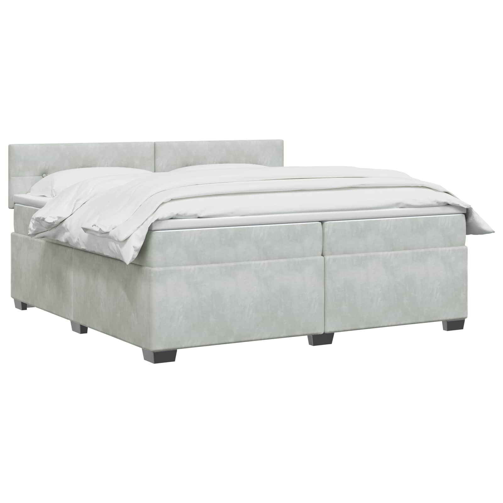 Κρεβάτι Box Spring με Στρώμα και LED Ανοιχτό γκρι 200 x 200 cm - Pakobazaar
