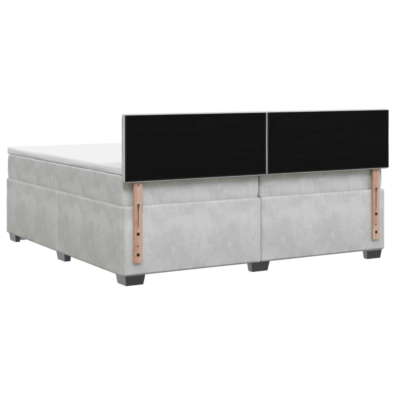 Κρεβάτι Box Spring με Στρώμα και LED Ανοιχτό γκρι 200 x 200 cm - Pakobazaar
