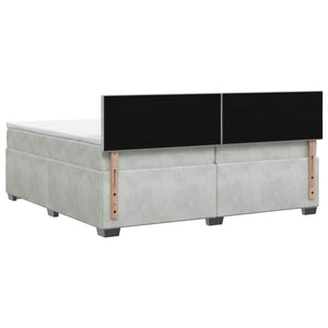 Κρεβάτι Box Spring με Στρώμα και LED Ανοιχτό γκρι 200 x 200 cm - Pakobazaar