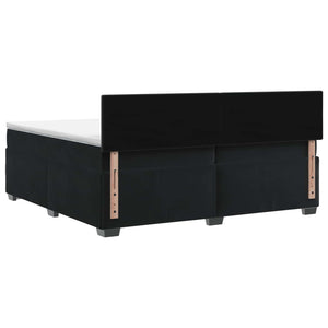 Κρεβάτι Box Spring με Στρώμα και LED Μαύρο 200 x 200 cm Βελούδο - Pakobazaar