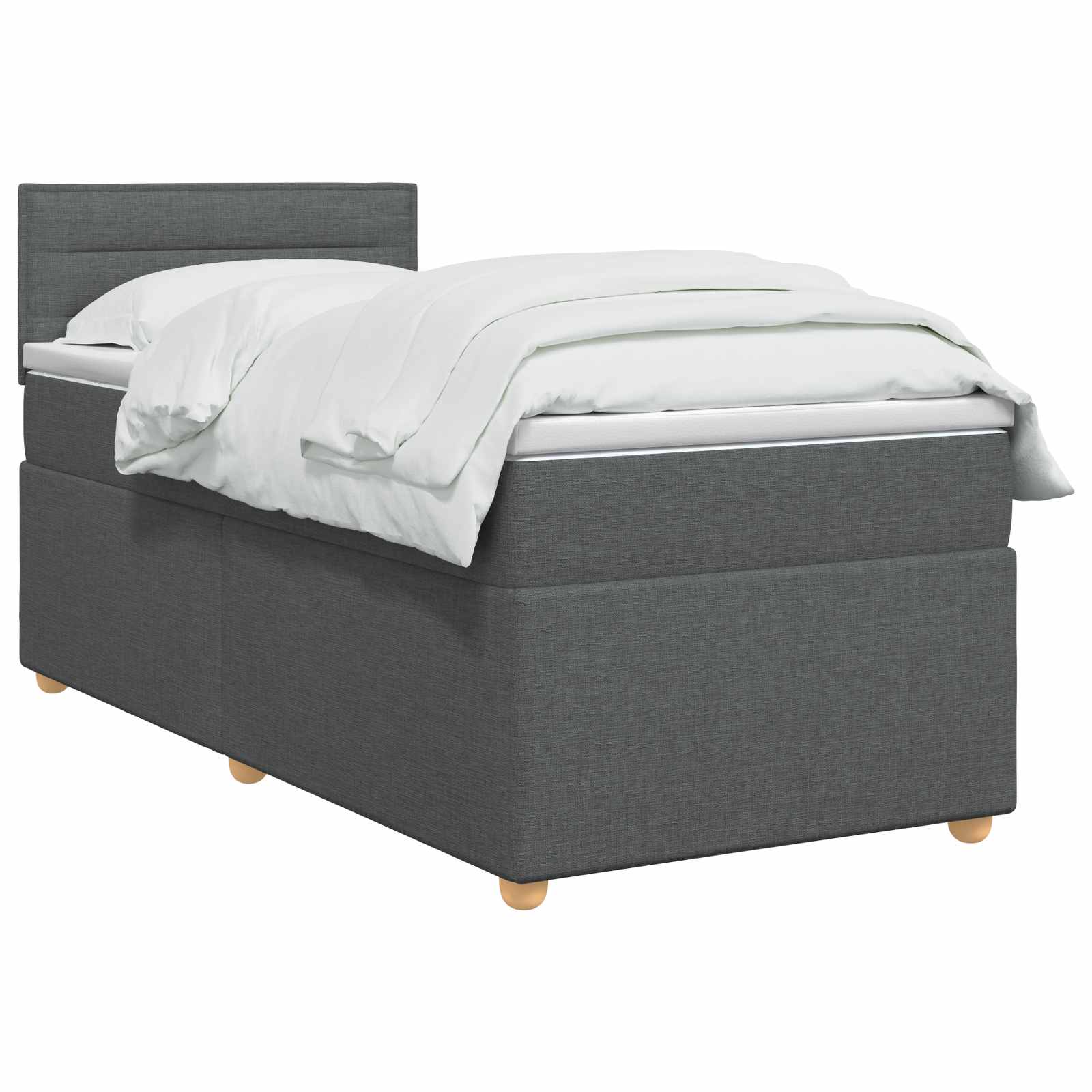 Κρεβάτι box spring με στρώμα Σκούρο Γκρι 80 x 200 cm Ύφασμα - Pakobazaar