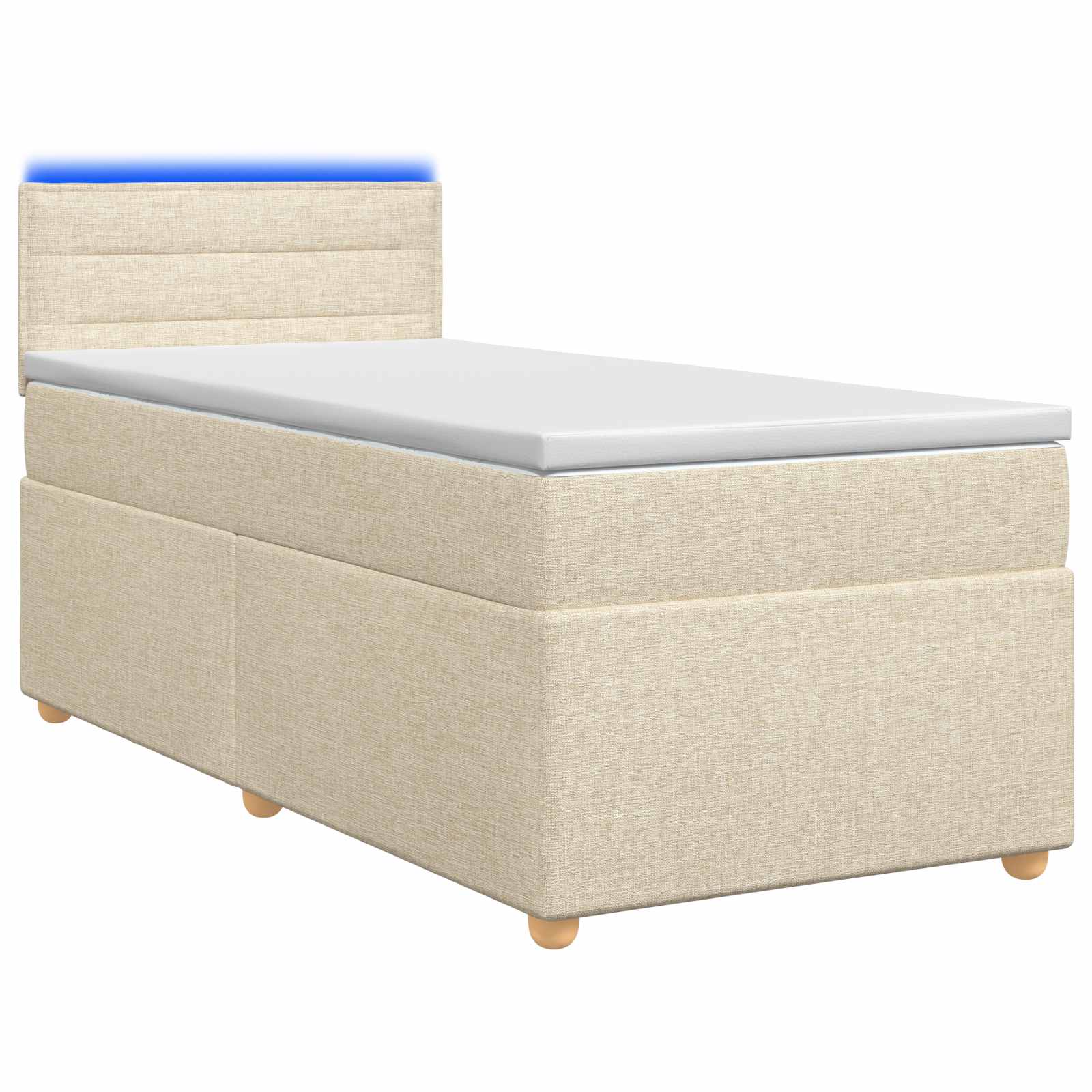 Κρεβάτι box spring με στρώμα Κρεμ 80 x 200 cm Ύφασμα