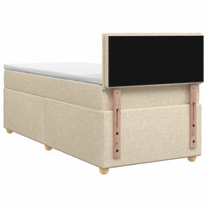 Κρεβάτι box spring με στρώμα Κρεμ 80 x 200 cm Ύφασμα - Pakobazaar