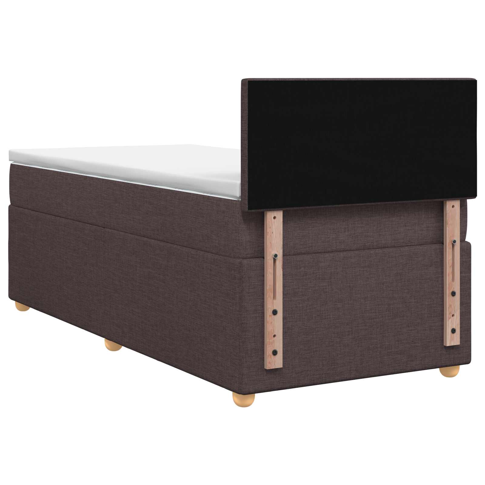 Κρεβάτι box spring με στρώμα Σκούρο Καφέ 80 x 200 cm Ύφασμα - Pakobazaar