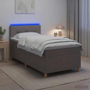 Κρεβάτι box spring με στρώμα Taupe 90 x 200 cm Ύφασμα - Pakobazaar