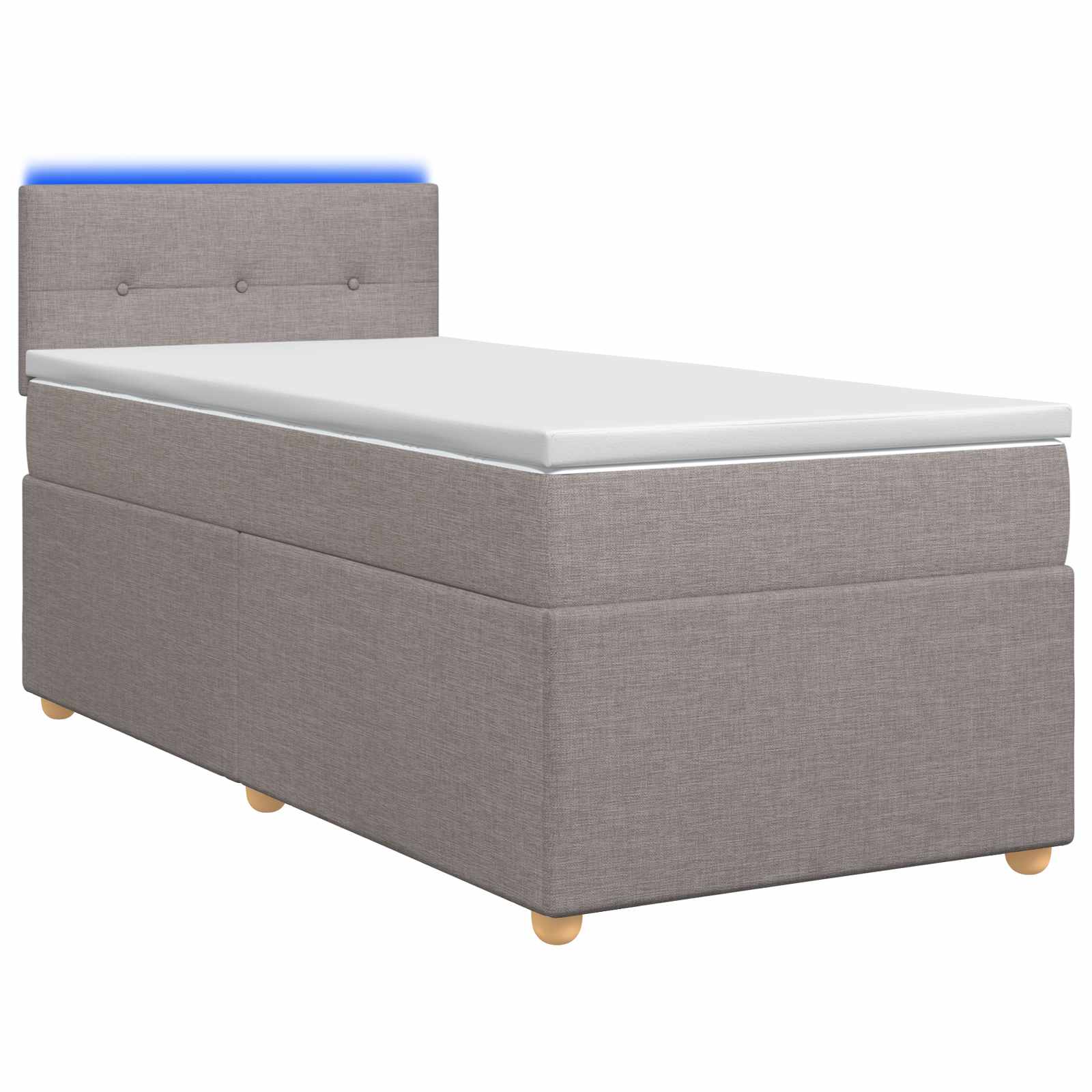 Κρεβάτι box spring με στρώμα Taupe 80 x 200 cm Ύφασμα - Pakobazaar