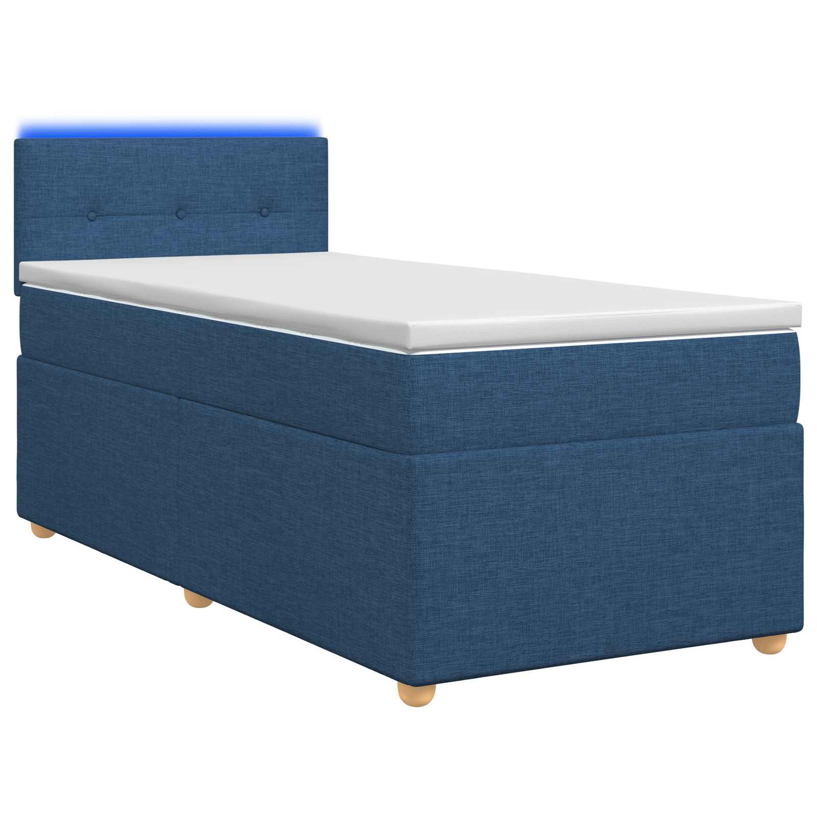 Κρεβάτι box spring με στρώμα Μπλε 80 x 200 cm Ύφασμα - Pakobazaar