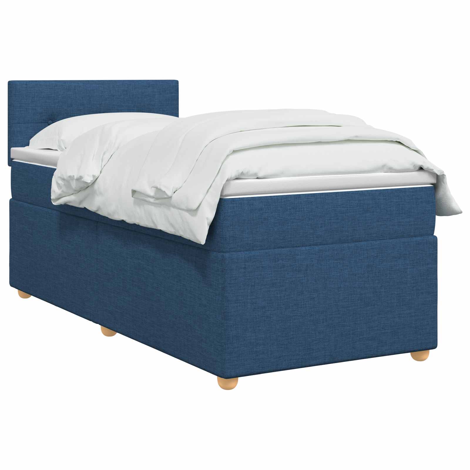 Κρεβάτι box spring με στρώμα Μπλε 80 x 200 cm Ύφασμα - Pakobazaar