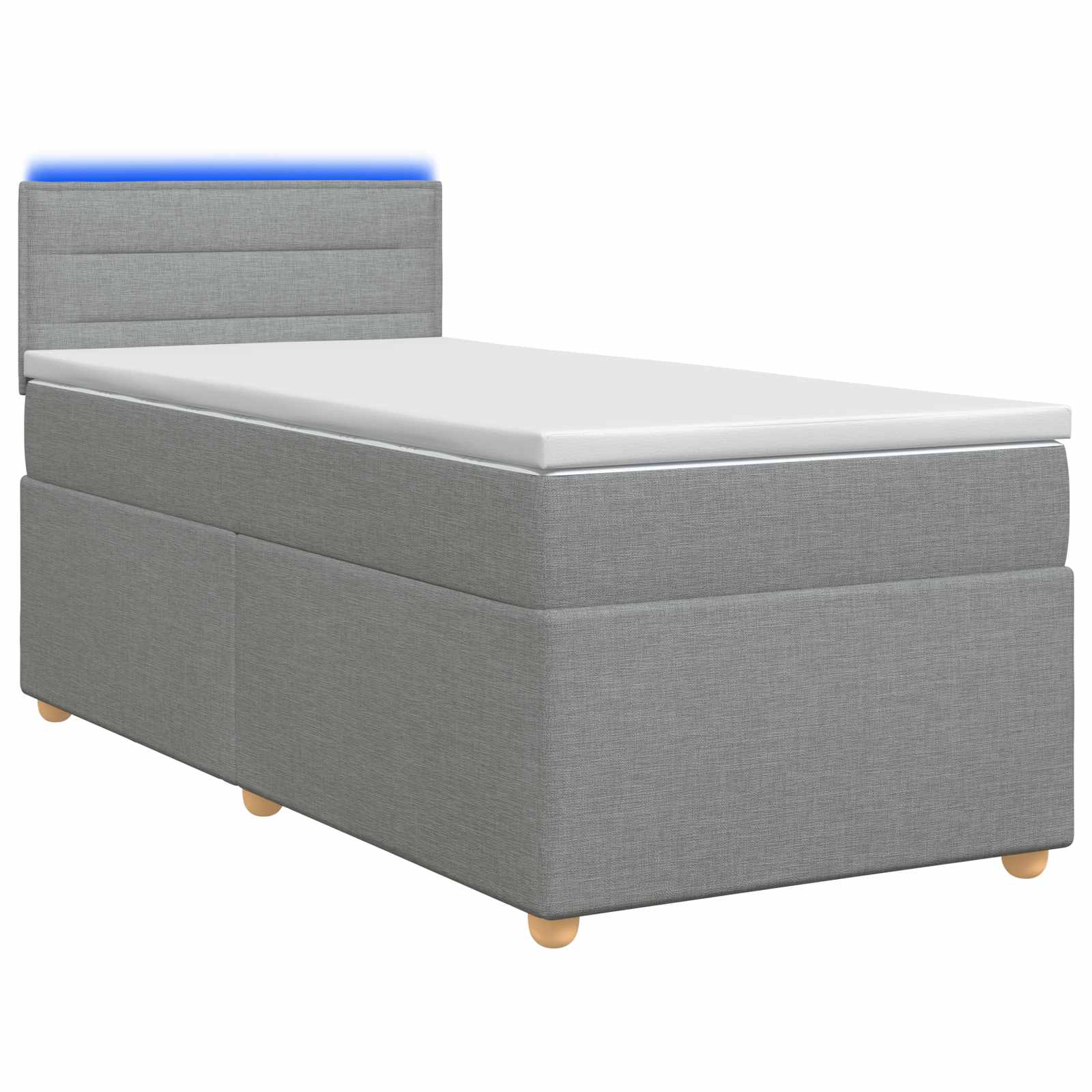 Κρεβάτι box spring με στρώμα Ανοιχτό γκρι 90 x 190 cm Ύφασμα