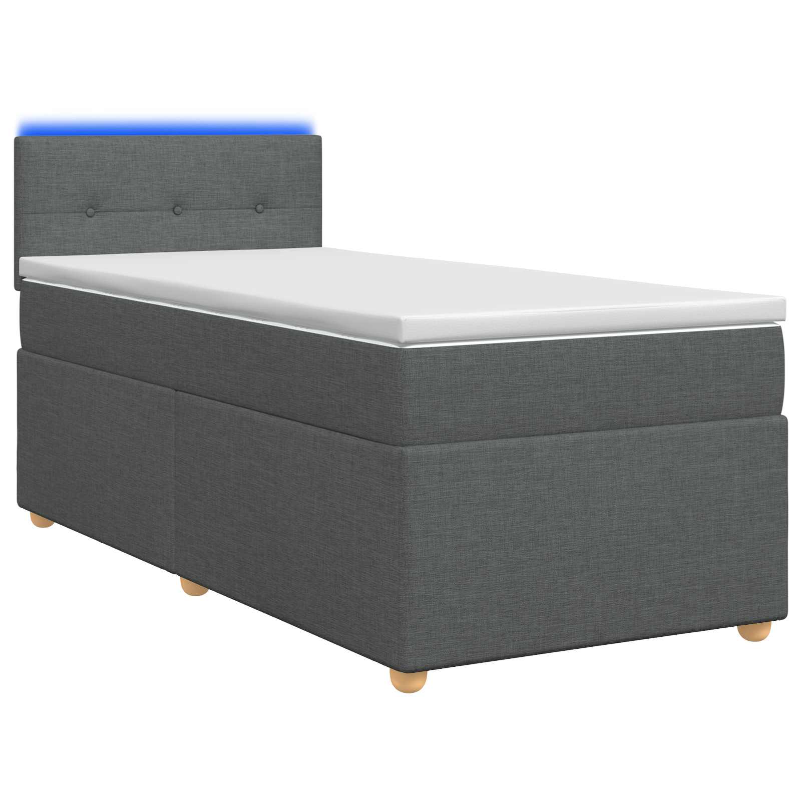 Κρεβάτι box spring με στρώμα Σκούρο Γκρι 90 x 190 cm Ύφασμα