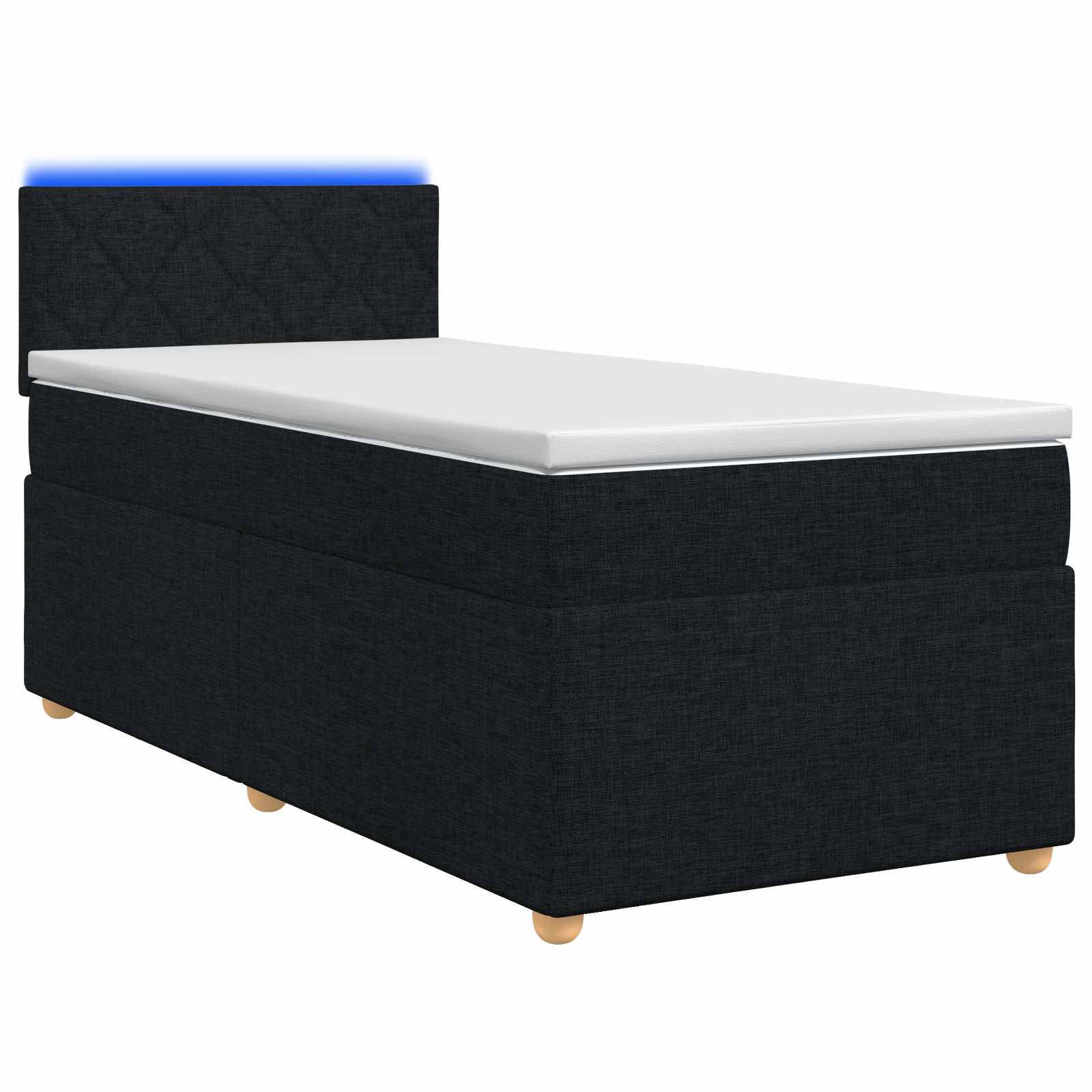 Κρεβάτι box spring με στρώμα Μαύρο 90 x 190 cm Ύφασμα