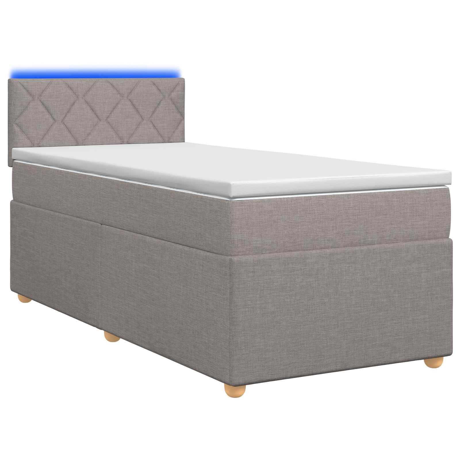 Κρεβάτι box spring με στρώμα Taupe 90 x 190 cm Ύφασμα - Pakobazaar