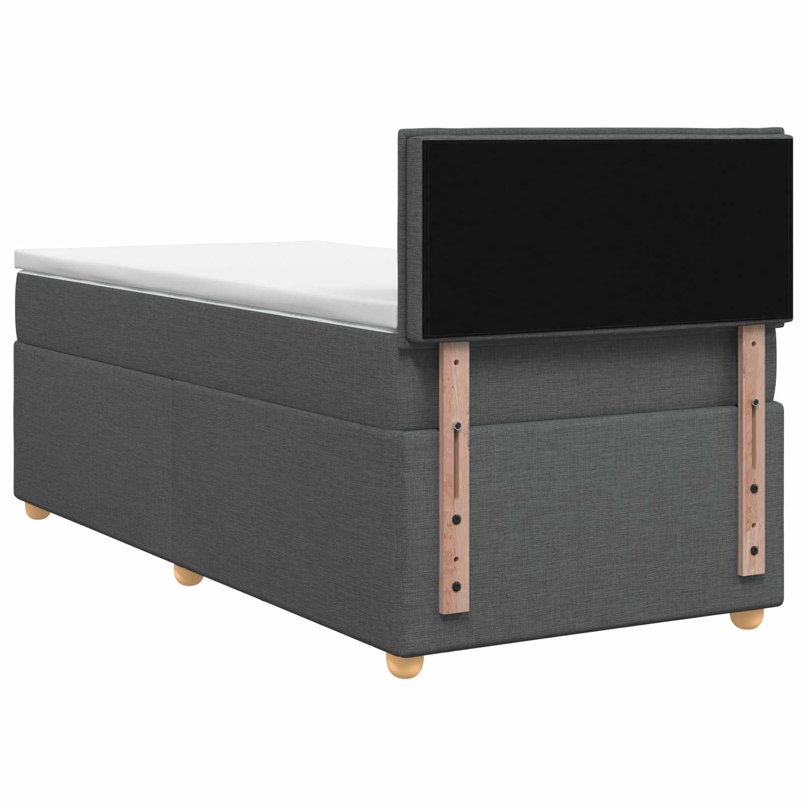 Κρεβάτι box spring με στρώμα Σκούρο Γκρι 90 x 200 cm Ύφασμα - Pakobazaar