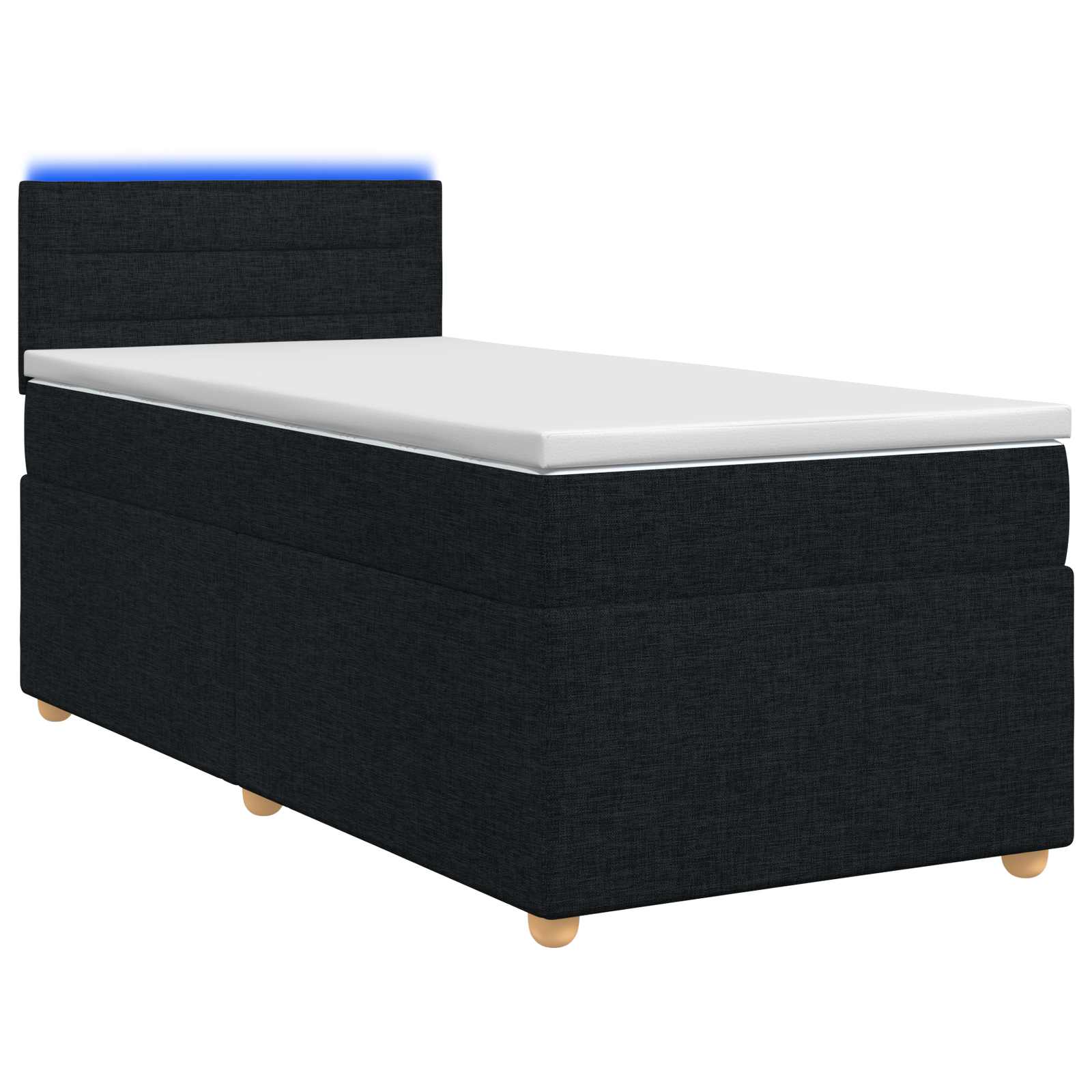 Κρεβάτι box spring με στρώμα Μαύρο 90 x 200 cm Ύφασμα